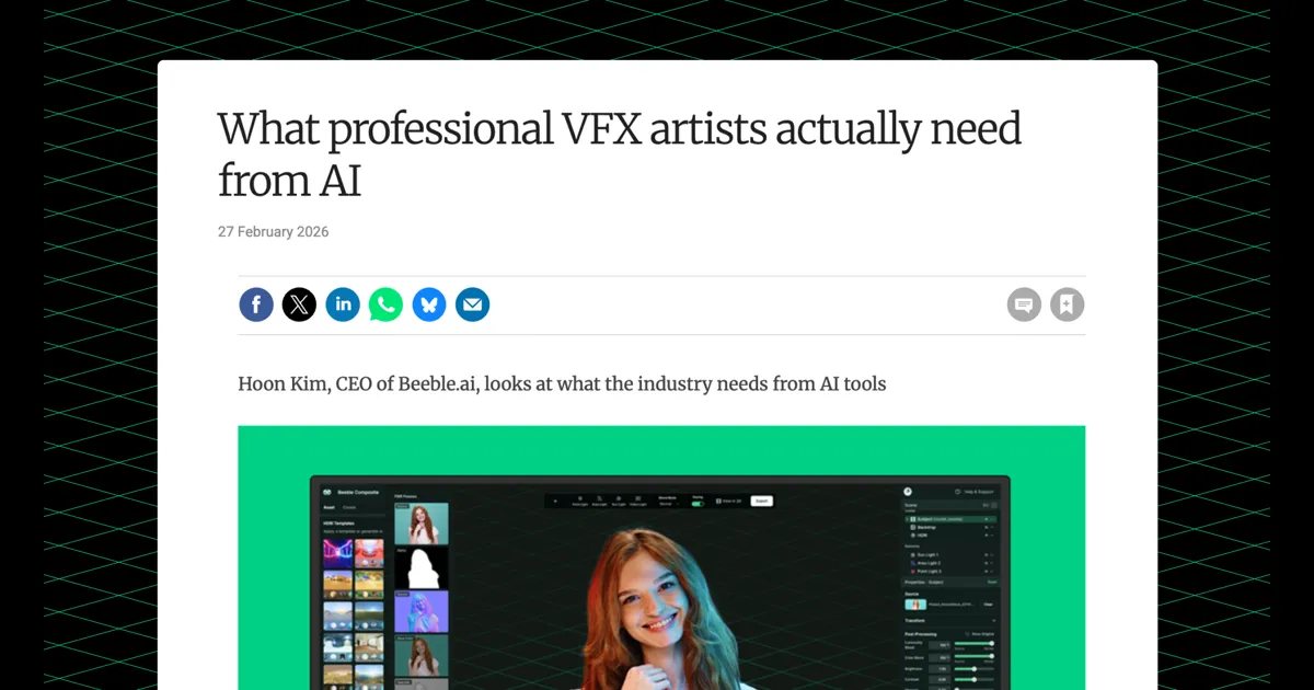 What professional VFX artists actually need from AI